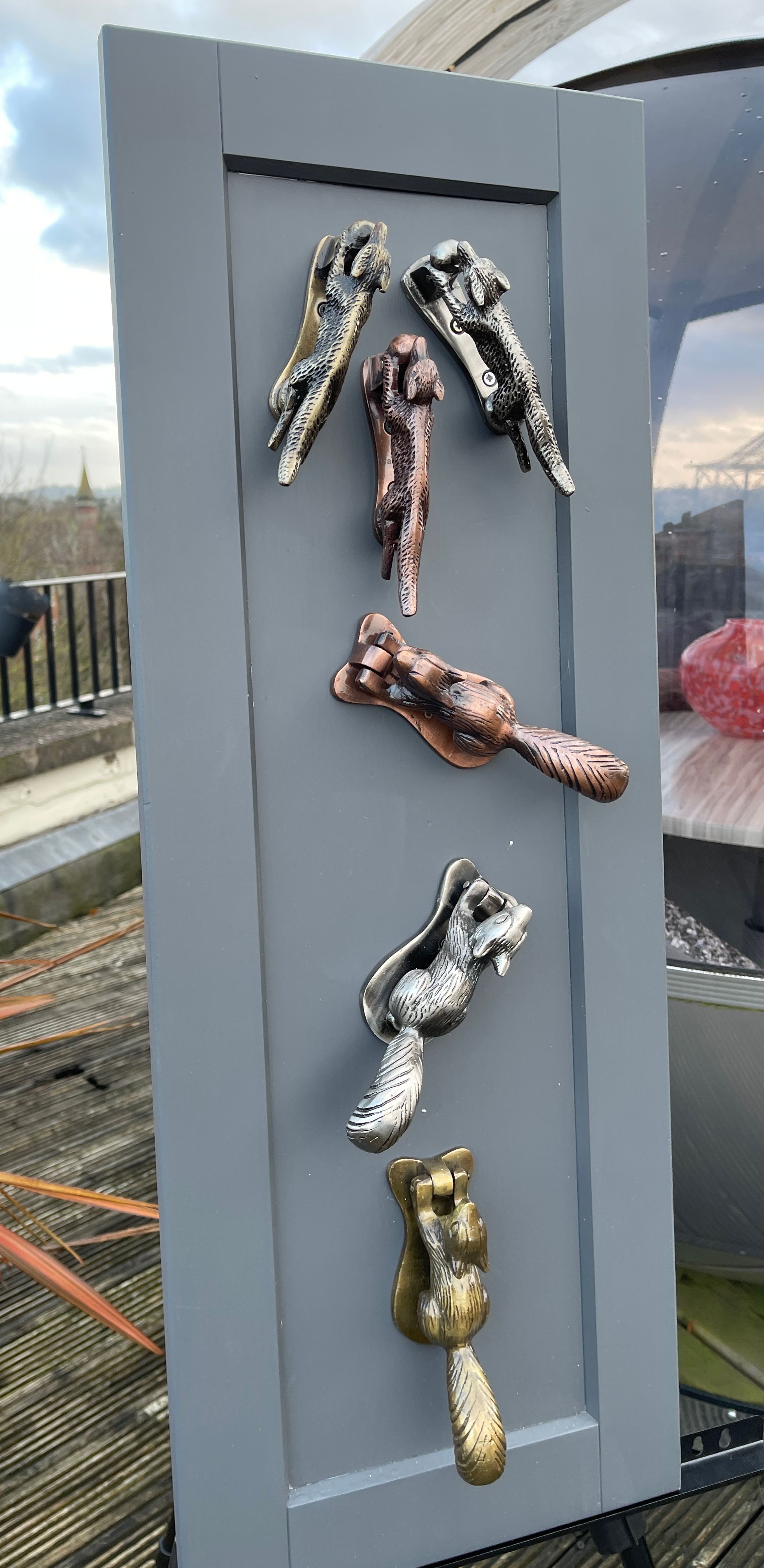 Squirrel and Fox Door Knockers