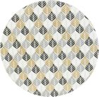 Emartbuy Set of 3 Rigid Luxury Round Shaped Presentation Handmade Cotton Paper Gift Box, Printed Black Gold White, Cream Interior
