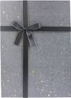 Emartbuy Rigid Gift Box, 40 x 29 x 18 cm, Dark Grey Box with Grey Gold Silver Lid and Gold Ribbon