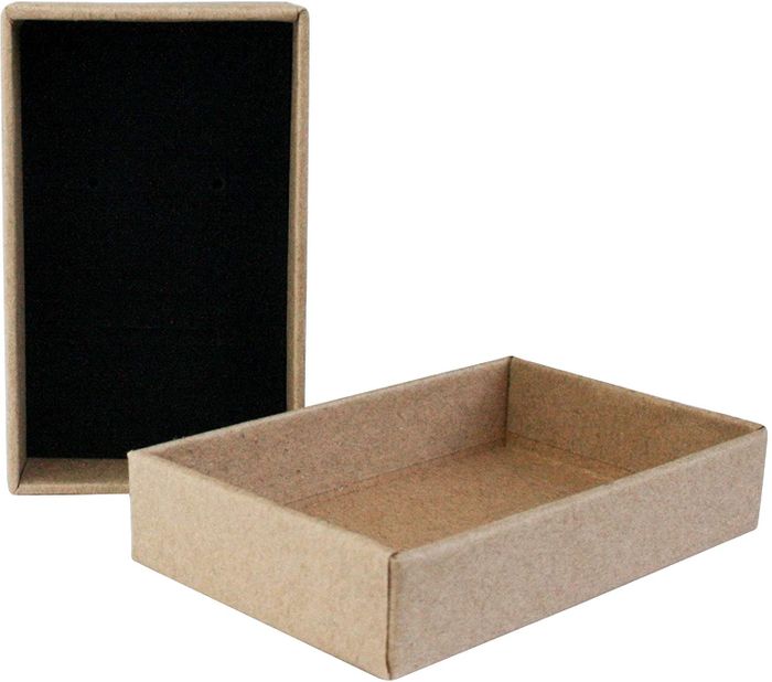 Emartbuy Brown Cardboard Jewellery Pendant Boxes, Ring Boxes, Gift Box for Anniversaries, Weddings, Birthdays Size - 8 cm x 5 cm x 3 cm