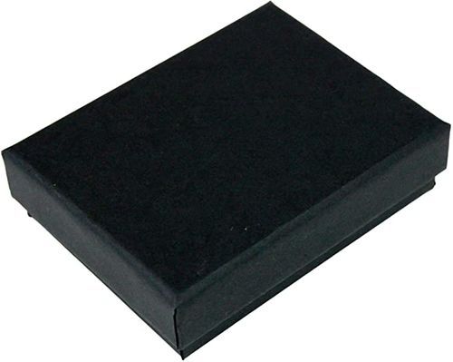 Emartbuy Black Cardboard Jewellery Pendant Boxes, Ring Boxes, Gift Box for Anniversaries, Weddings, Birthdays Size - 9 cm x 7 cm x 2.5 cm