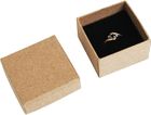 Emartbuy Brown Square Cardboard Jewellery Ring Boxes, Gift Box for Anniversaries, Weddings, Birthdays Size - 5 cm x 5 cm x 4 cm