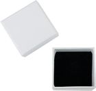Emartbuy White Square Cardboard Jewellery Ring Boxes, Gift Box for Anniversaries, Weddings, Birthdays Size - 5 cm x 5 cm x 4 cm