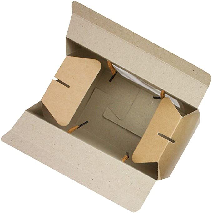 Emartbuy Strong Paper Stand Up Gift Box Bag, 15 cm x 11 cm x 9 cm, Brown Kraft Bag Box Cupcakes Cookies Muffin Pie Box with Clear Window and Carry Handle