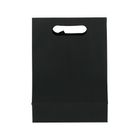 Emartbuy Strong Paper Stand Up Gift Bag, 20 cm x 14 cm x 7 cm, Black Kraft Bag with Clear Window and Bow