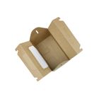 Emartbuy Strong Paper Stand Up Square Gift Box Bag, 9 cm x 9 cm x 16 cm, Brown Kraft Bag Box Cupcakes Cookies Muffin Pie Box with Clear Window and Carry Handle
