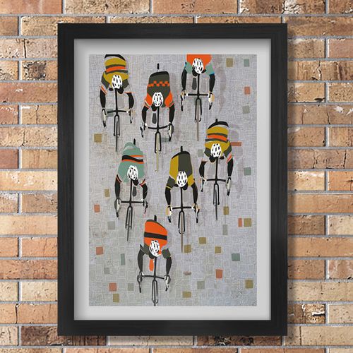 Over The Cobbles - Cycling Poster print