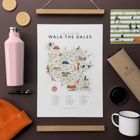 Walk The Dales Illustrated Map Checklist Print