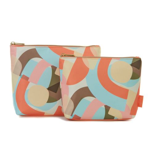 Retro Print Travel Make-up Bag - Small & Large