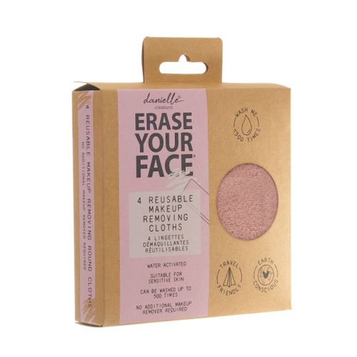 Erase Your Face 4 Round Reusable Makeup Removing Cloths  - Pastel Multi