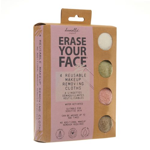 Erase Your Face 4 Reusable Makeup Removing Cloths  - Pastel Multi