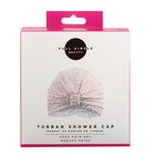 Turban style shower cap Pink Leaf