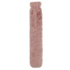 Faux Fur Long Hot Water Bottle - Pink