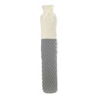 Knit Long Hot Water Bottle - Grey/Cream