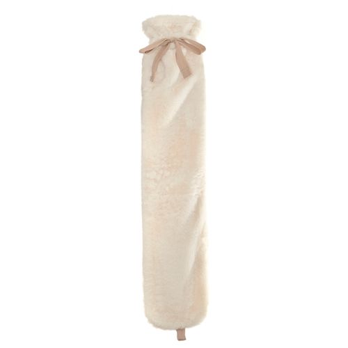 Faux Fur Long Hot Water Bottle - White