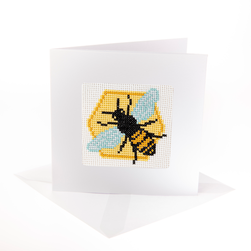 Bee cross stitch kit with card and envelope