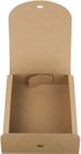 Emartbuy Square Shaped Presentation Gift Box, 16.5 cm x 16.5 cm x 5 cm, Easy Assembly, Brown Kraft Box with Brown Bow Ribbon