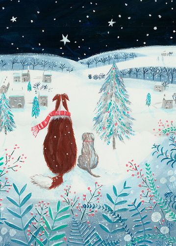 Snow Dogs Christmas card