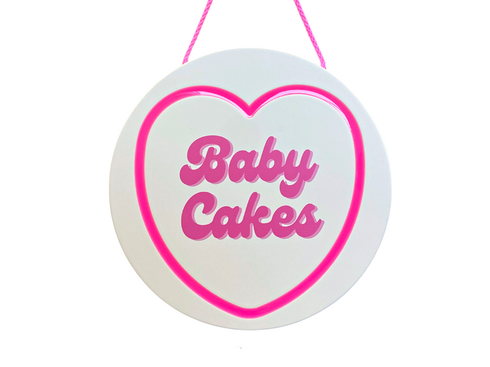 'BABY CAKES' Candy Heart Plaque