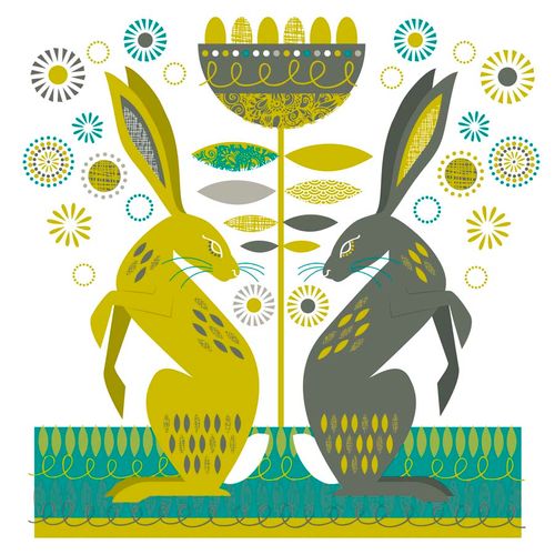 Hares greeting card