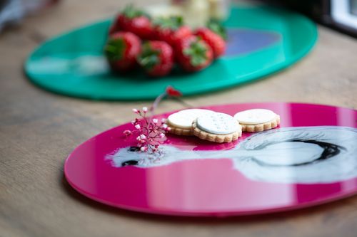 Recycled glass platters