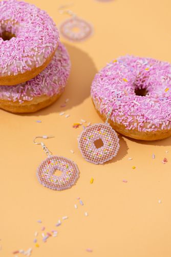 Donut Cross Stitch Earrings