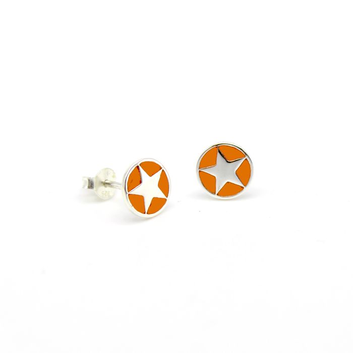 Enamel Stud Earrings