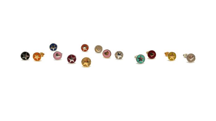 Enamel Stud Earrings