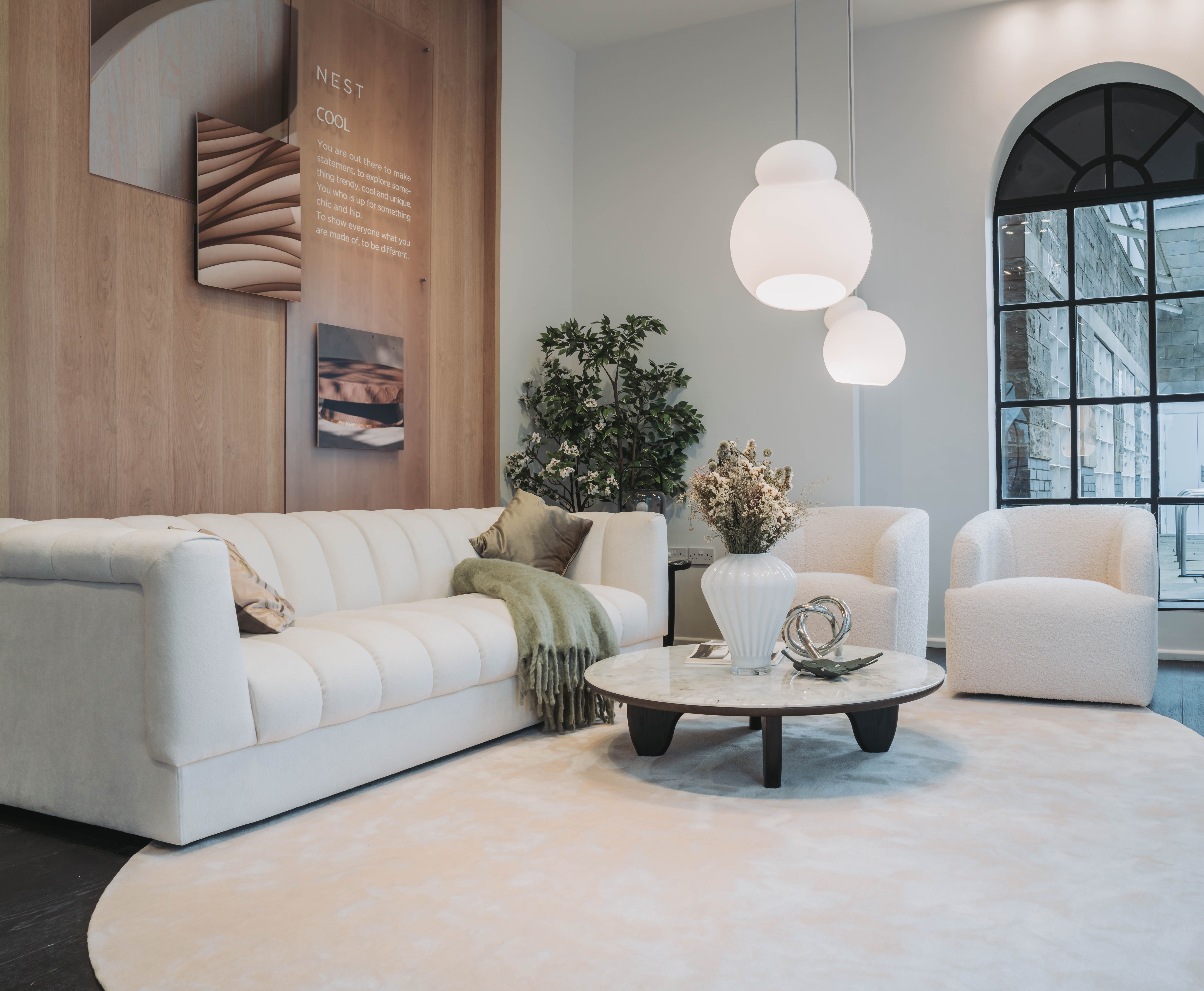 NEST Spce white sofas