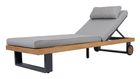 Sunlounger Powder coated alu frame FSC Teak Wood