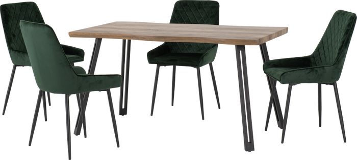 Quebec Wave Edge Dining Set with Avery Chairs