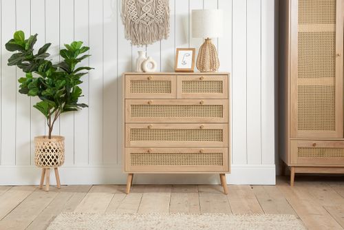 Croxley 5 drawer rattan chest