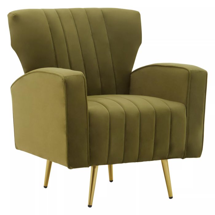 Hayley Green Velvet Armchair