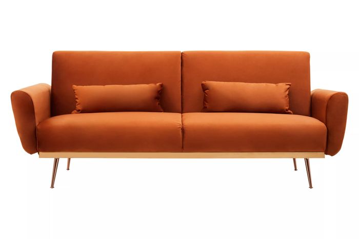 Hatton Burnt Orange Velvet Sofa Bed