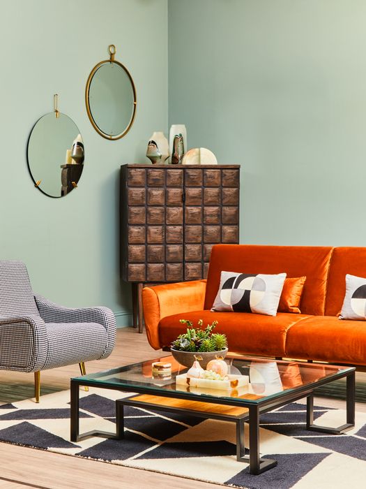 Hatton Burnt Orange Velvet Sofa Bed