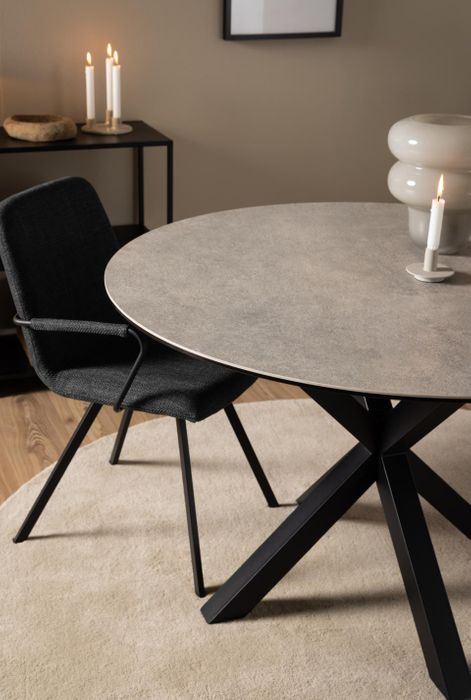 Heaven round ceramic table grey