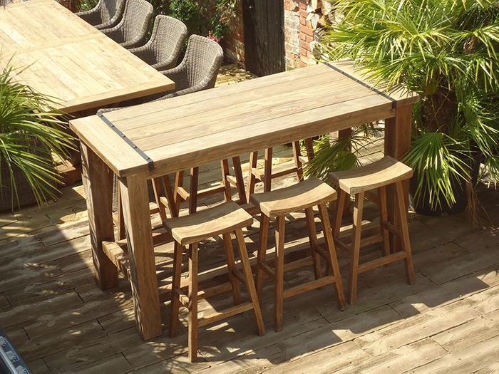 Reclaimed Teak Bar Table