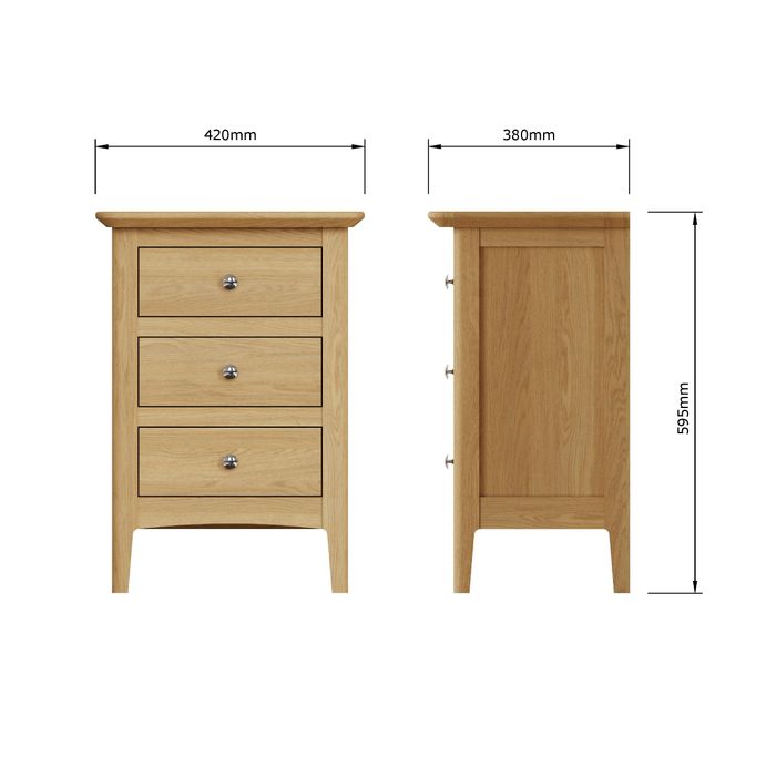 3 Drawer Bedside