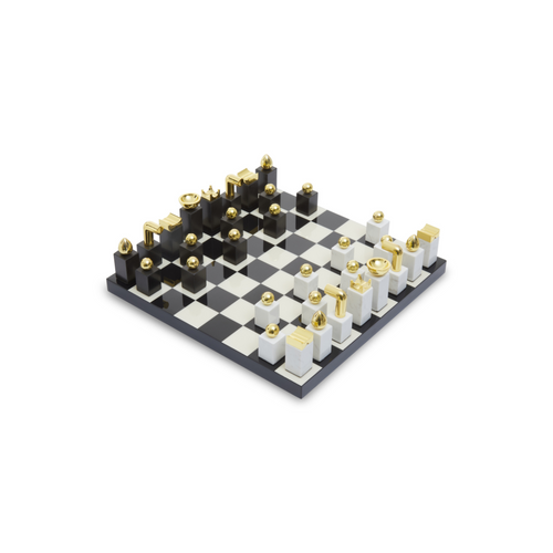Flos Marble and Wood Chess Set
