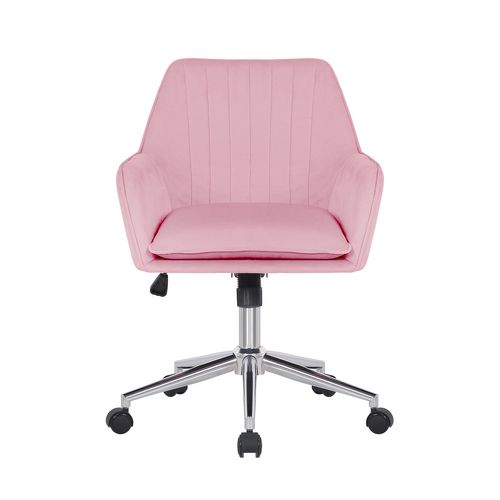 Pink Plush Velvet Office Chair