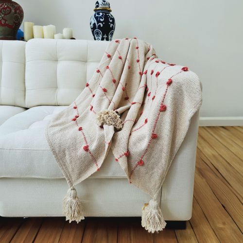 Ziba Peach Cotton Throw