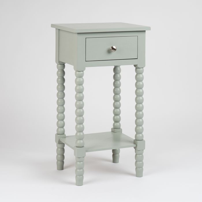 Painted Bobbin-Leg Side Table with Drawer