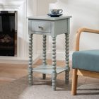 Painted Bobbin-Leg Side Table with Drawer