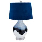 Ice Shadows Table Lamp With Navy Blue Lampshade
