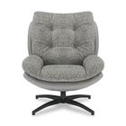 Calm contemporary lounge chair and footstool.