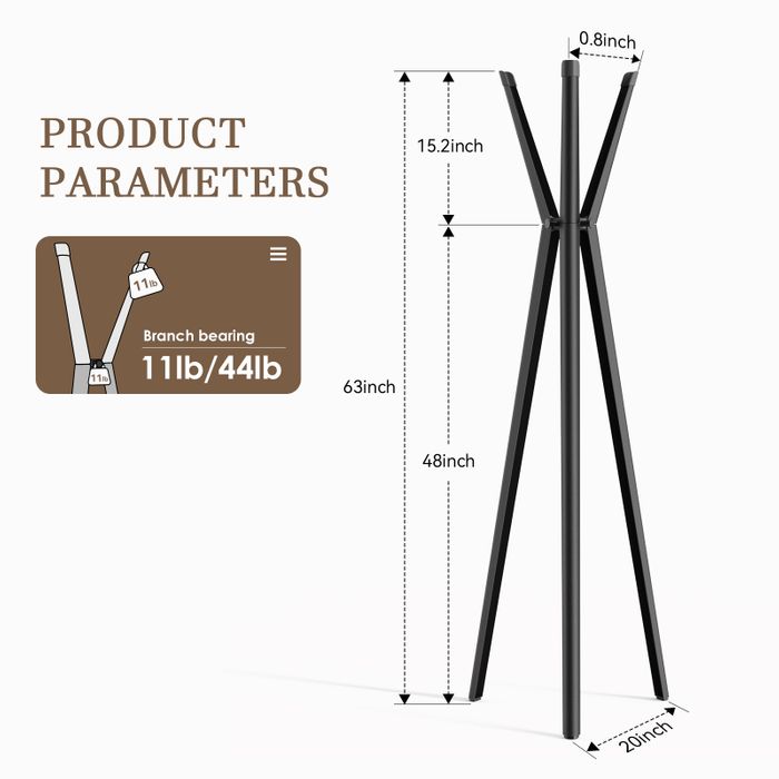 KAPANOU Freestanding Coat Rack with 6 Hooks, Entryway Hall Tree Metal Coat rack for Hat, Purse, Jacket, Umbrella and Accessories, Heavy Duty Aluminum Coat Rack for Bedroom, Office, Black