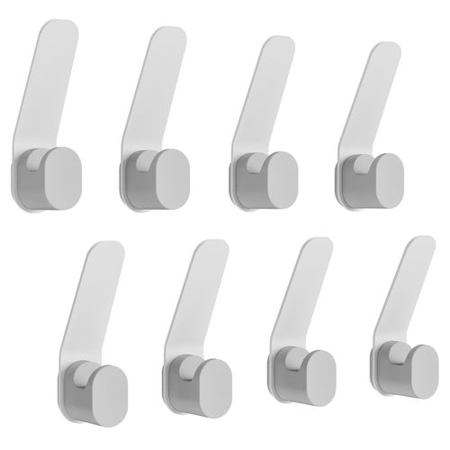 KAPANOU Double Coat Hooks Wall Mounted set of 8, Sturdy Metal Clothes Hanger for Bathroom, Bedroom, Entryway, Versatile and Decorative Aluminum Wall Hooks for Hanging Towels, Hats, Bag (Grey)