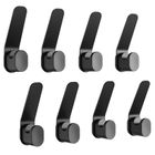 KAPANOU Dual Coat Hooks Wall Mounted set of 8, Heavy Duty Metal Clothes Hanger for Bathroom, Bedroom, Entryway, Modern and Decorative Aluminum Wall Hooks for Hanging Coats, Towels, Hats (Black)