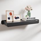 KAPANOU Black Floating Shelves Wall Mounted, Heavy Duty Aluminum Shelf for Book Storage, Living Room, Bedroom, Bathroom, Kitchen, Modern Metal Hanging Shelves for Wall Decor