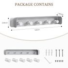 KAPANOU Coat Rack Wall Mount with Shelf-5 Hooks, Sturdy Metal Coat Hook Rail for Bathroom, Bedroom, Entryway, Versatile and Decorative Aluminum Clothes Hanger for Hanging Towels, Hats, Bag (Grey)